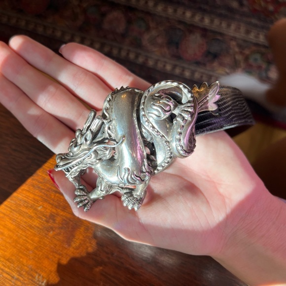 Kieselstein-cord Sterling Dragon Buckle with Lizard Belt main image 10
